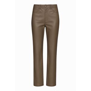 Aritzia Wilfred Melina High Rise Vegan Leather Pants NWT Mercury Taupe Size 0